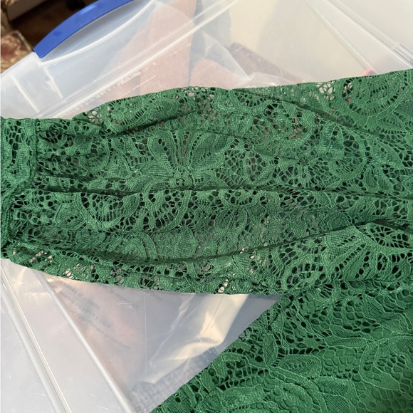 Zac & Rachel Emerald Green Floral Lace V-Neck Blouse - sz XL - Picture 6 of 9